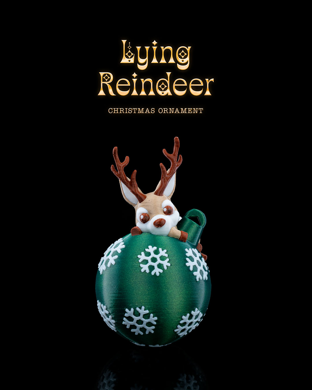 Lying Reindeer Christmas Ornament